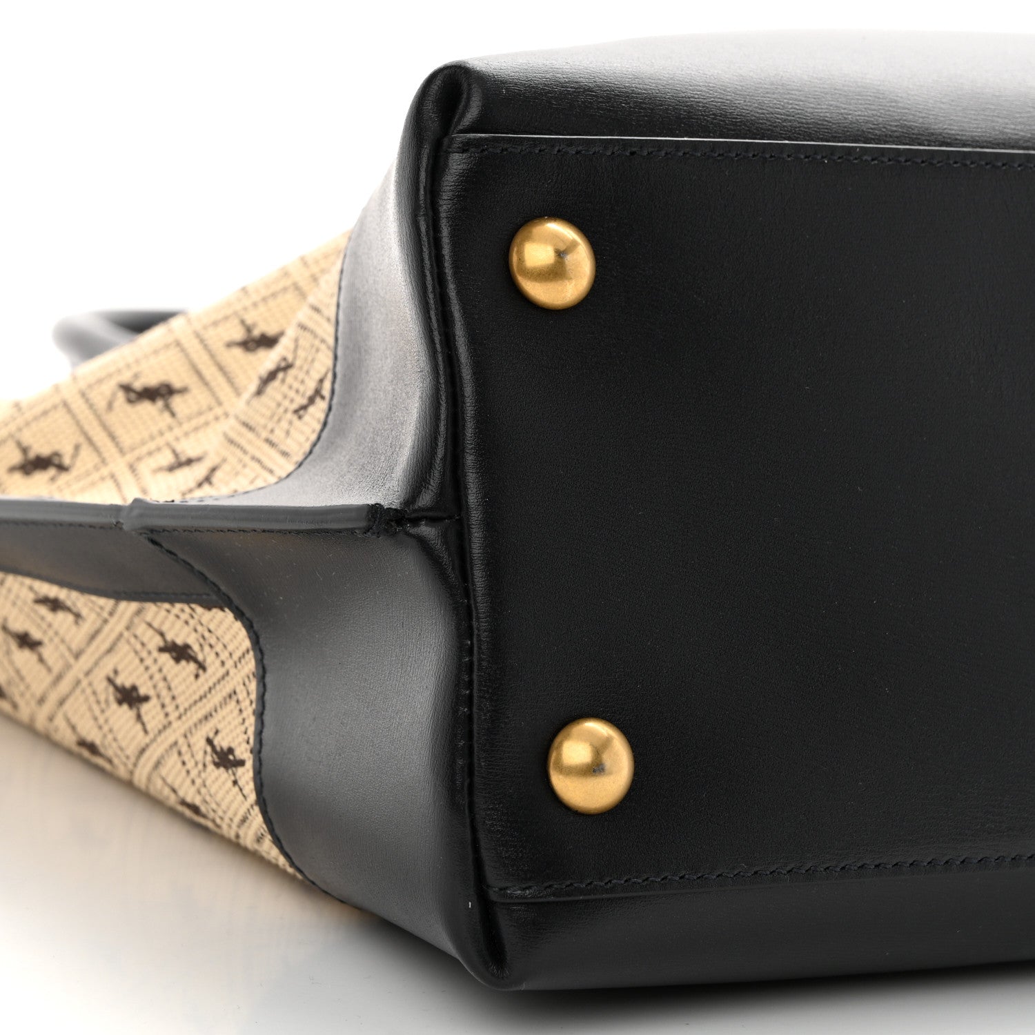 Saint Laurent Canvas All-Over Monogram Cabas Tote Beige Black 9 of 10
