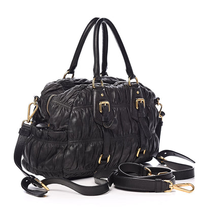 Prada Nappa Gaufre Satchel Black 3 of 13