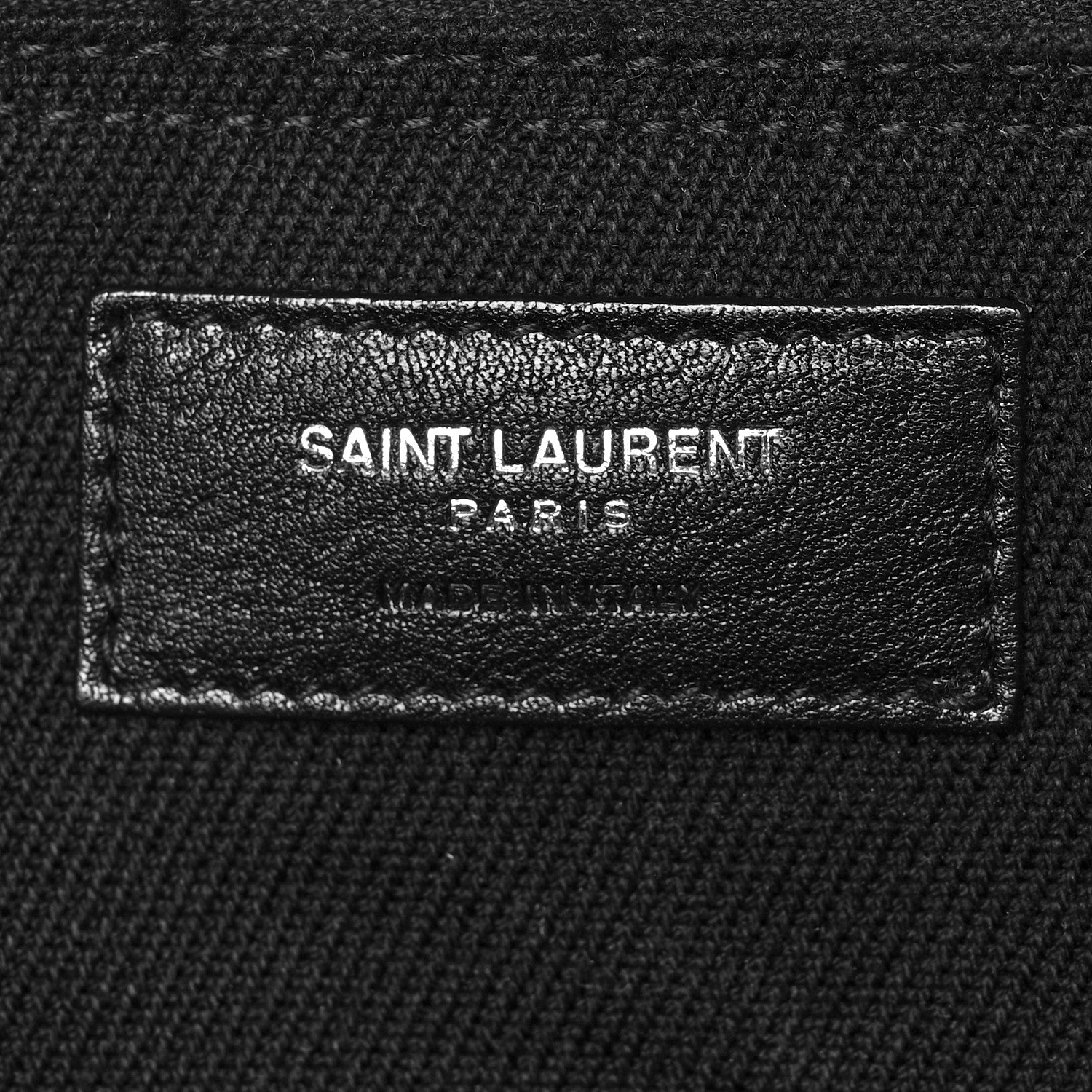 Saint Laurent Linen Calfskin Rive Gauche Tote Black 6 of 10