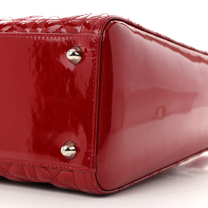 Christian Dior Patent Cannage Large Lady Dior Red 10 of 12