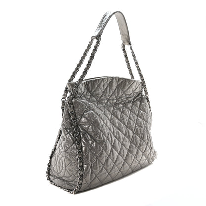 Chanel Metallic Calfskin Quilted Large Chain Me Hobo Silver 3 of 10