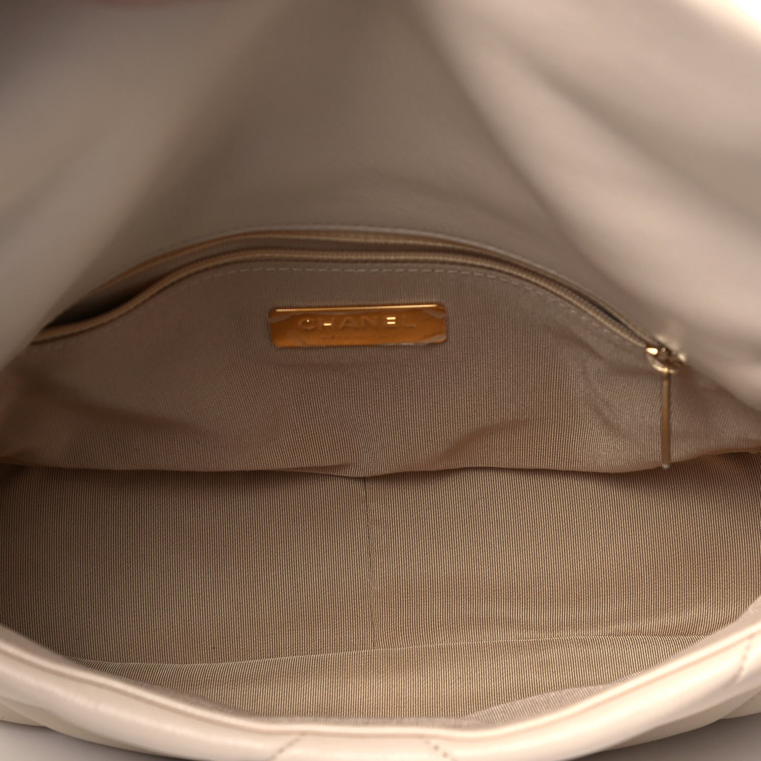 Chanel Lambskin Quilted Medium Chanel 19 Flap Light Beige 5 of 9