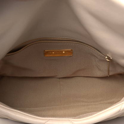 Chanel Lambskin Quilted Medium Chanel 19 Flap Light Beige 5 of 9