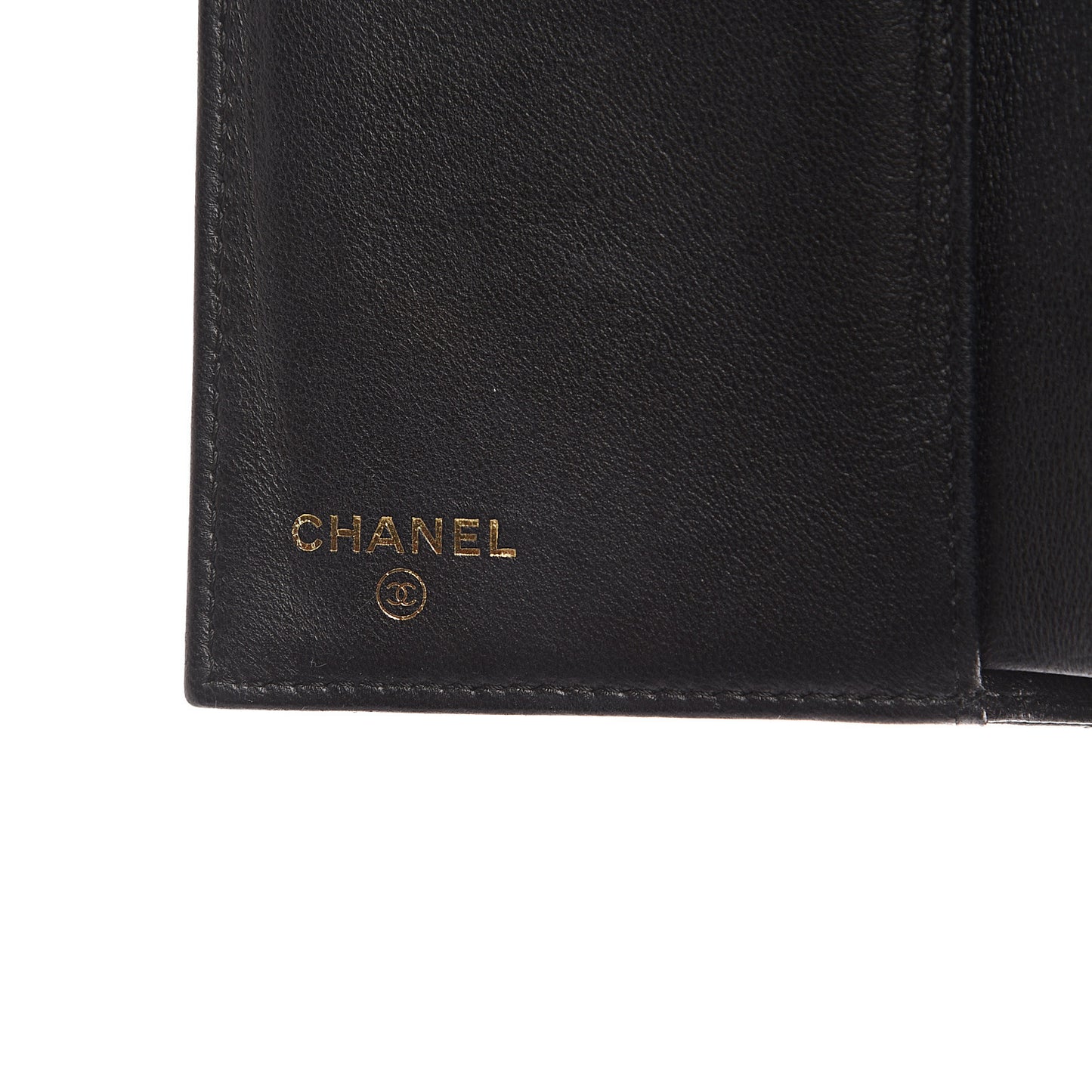 Lambskin Quilted Small Flap Wallet Black