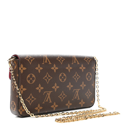 Louis Vuitton Monogram Pochette Felicie Chain Wallet Fuchsia 4 of 10