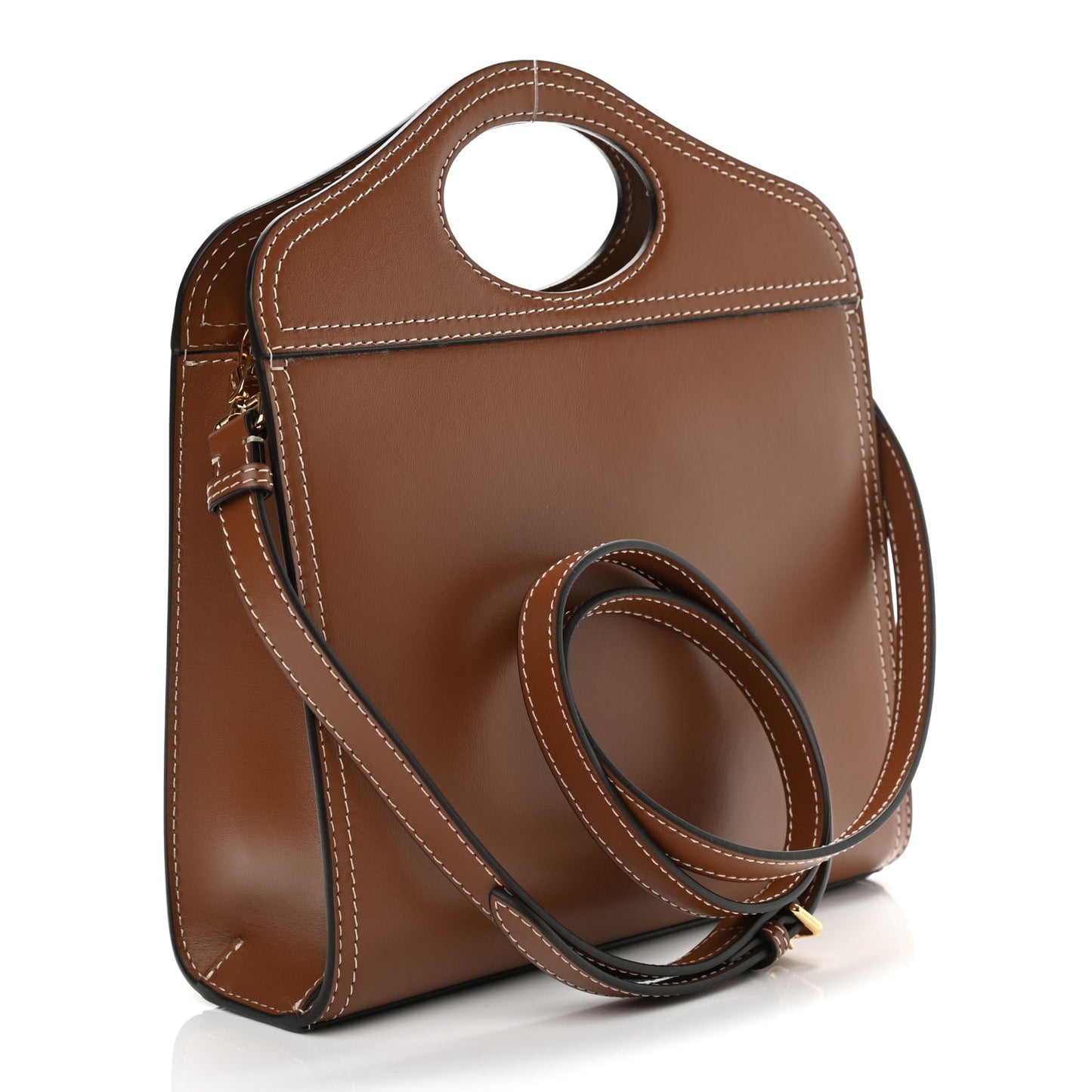 Smooth Calfskin Mini Pocket Bag Malt Brown