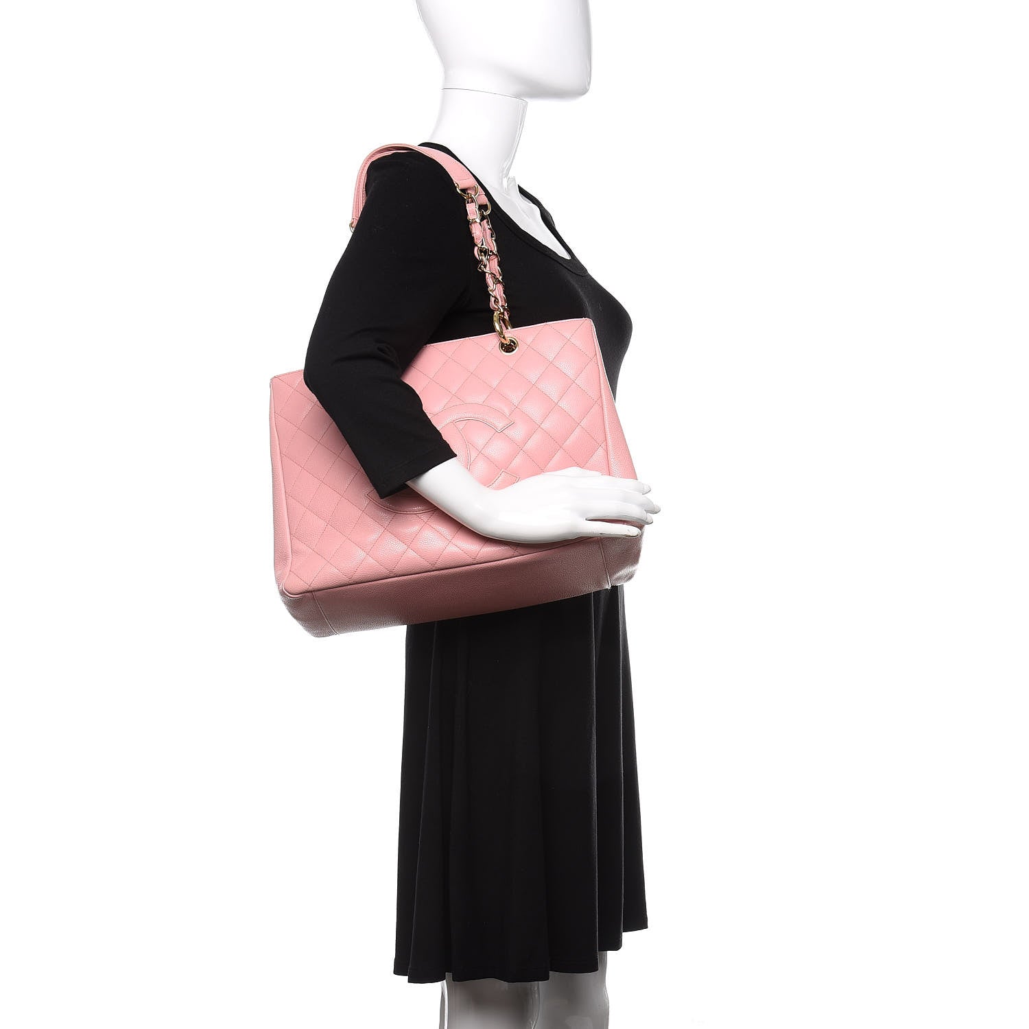 Chanel Caviar Quilted Grand Shopping Tote GST Pink 2 of 16