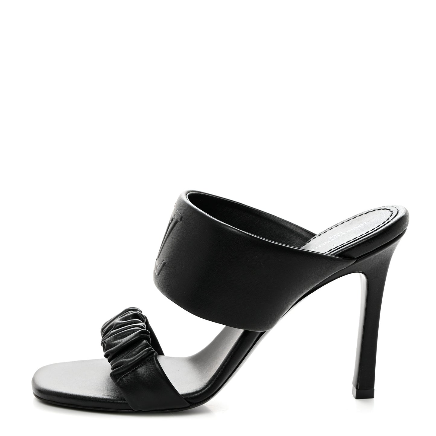 Lambskin Drapy Heel Mules 40 Black