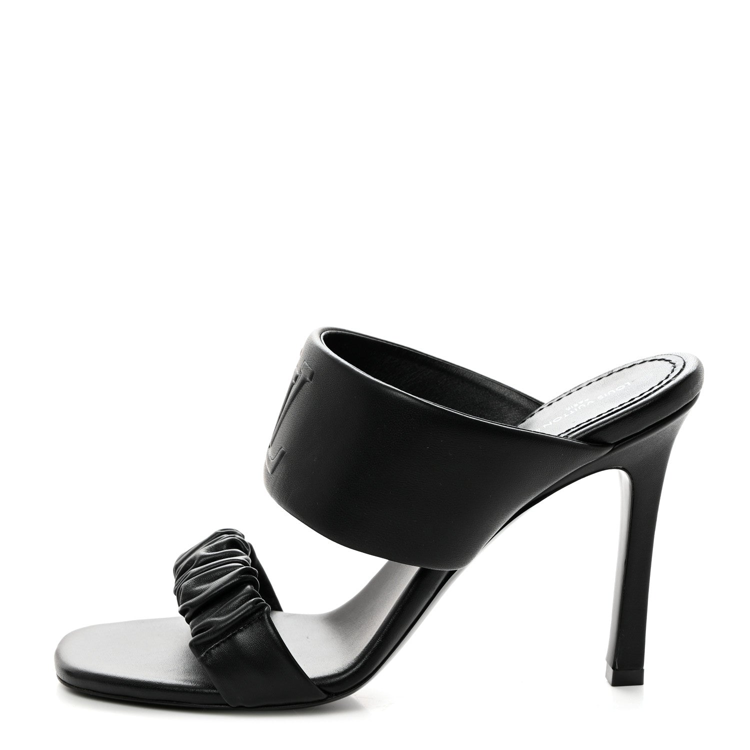 Louis Vuitton Lambskin Drapy Heel Mules 40 Black 1 of 8
