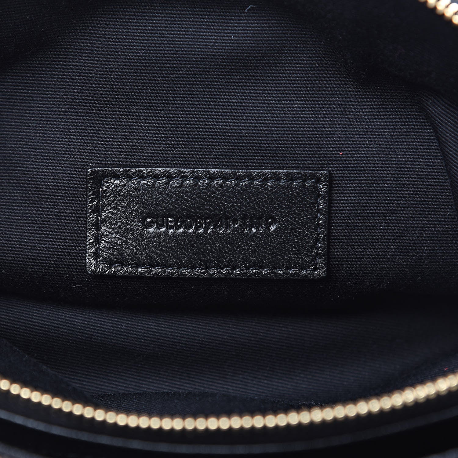 Saint Laurent Grained Lambskin Quilted Mini Becky Double Zip Bag Black 8 of 11