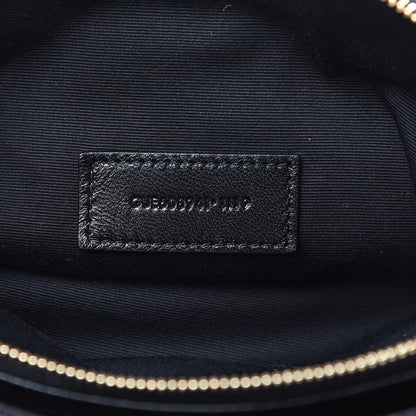 Saint Laurent Grained Lambskin Quilted Mini Becky Double Zip Bag Black 8 of 11