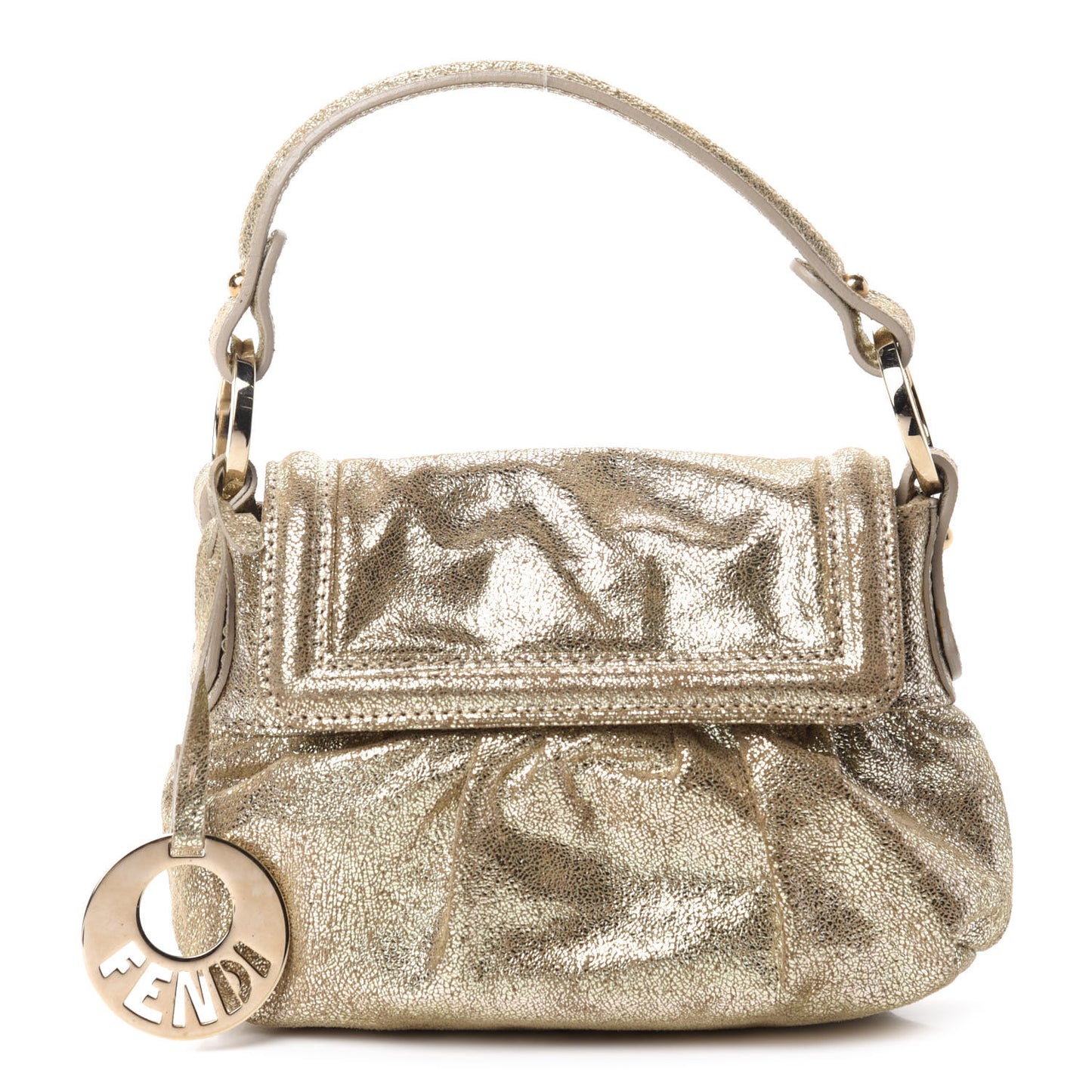 Metallic Nappa Mini Chef Shoulder Bag Gold