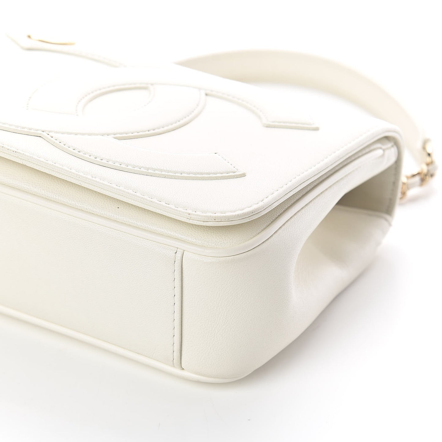 Lambskin CC Mania Flap Bag White