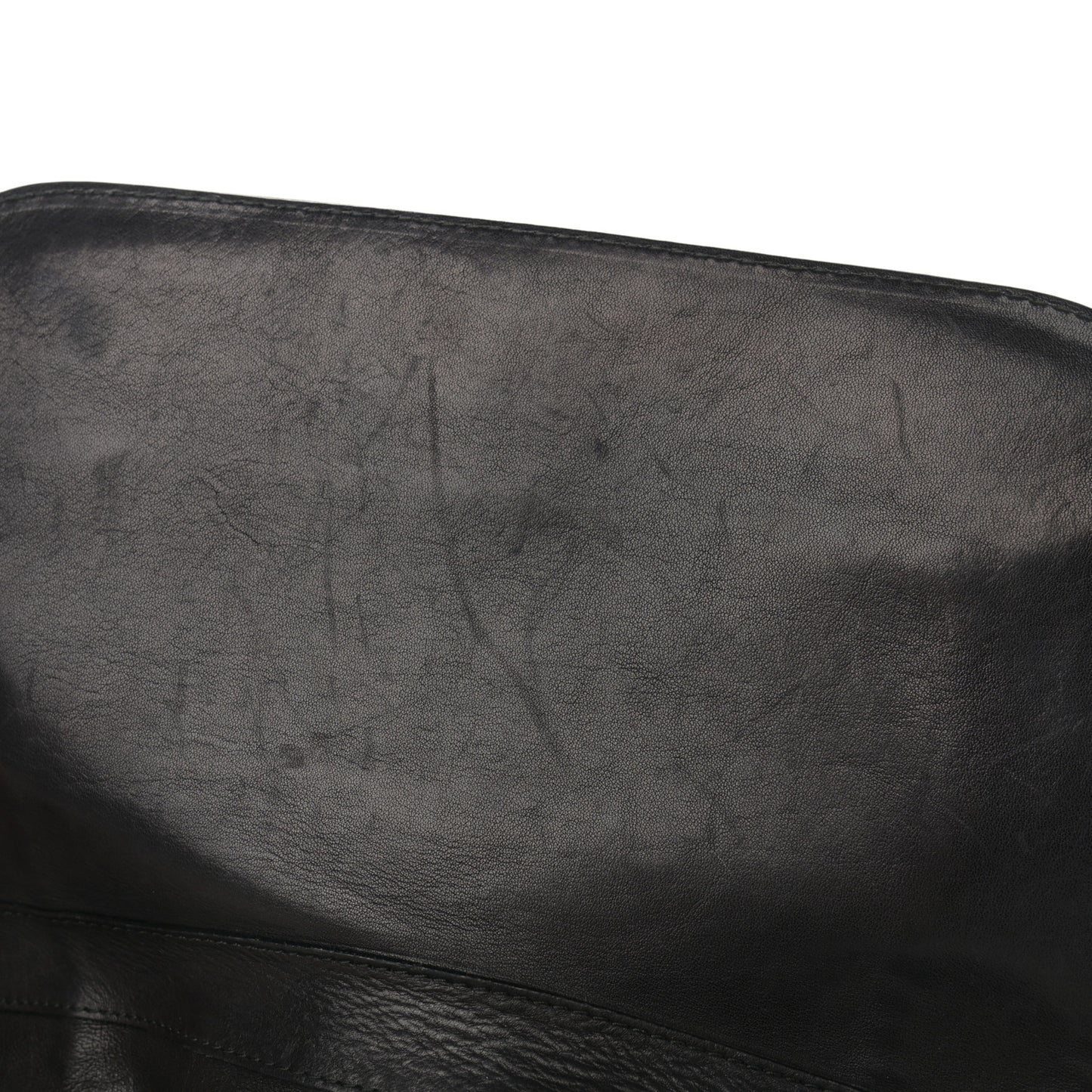 Calfskin Handmade Medium Flap Shoulder Bag Black