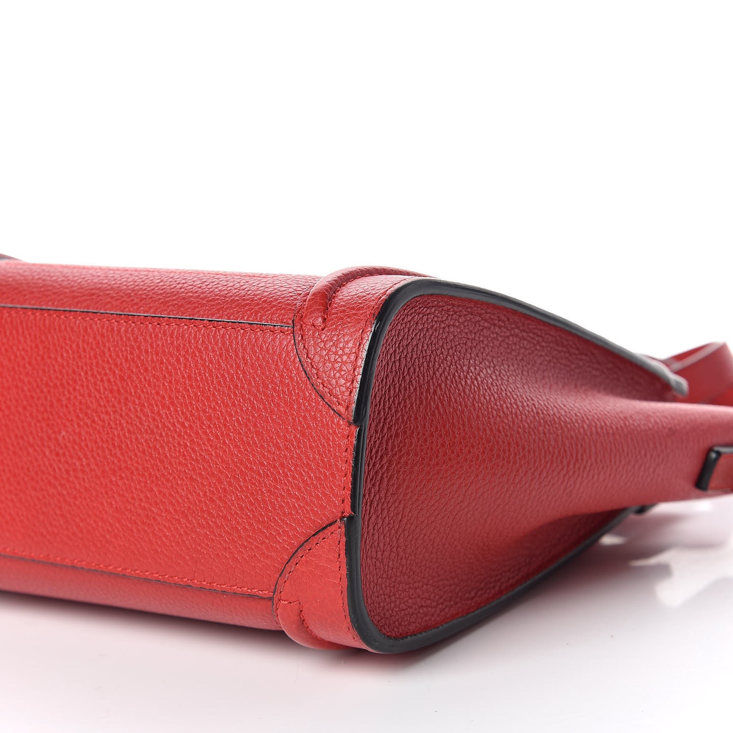 Drummed Calfskin Nano Luggage Red
