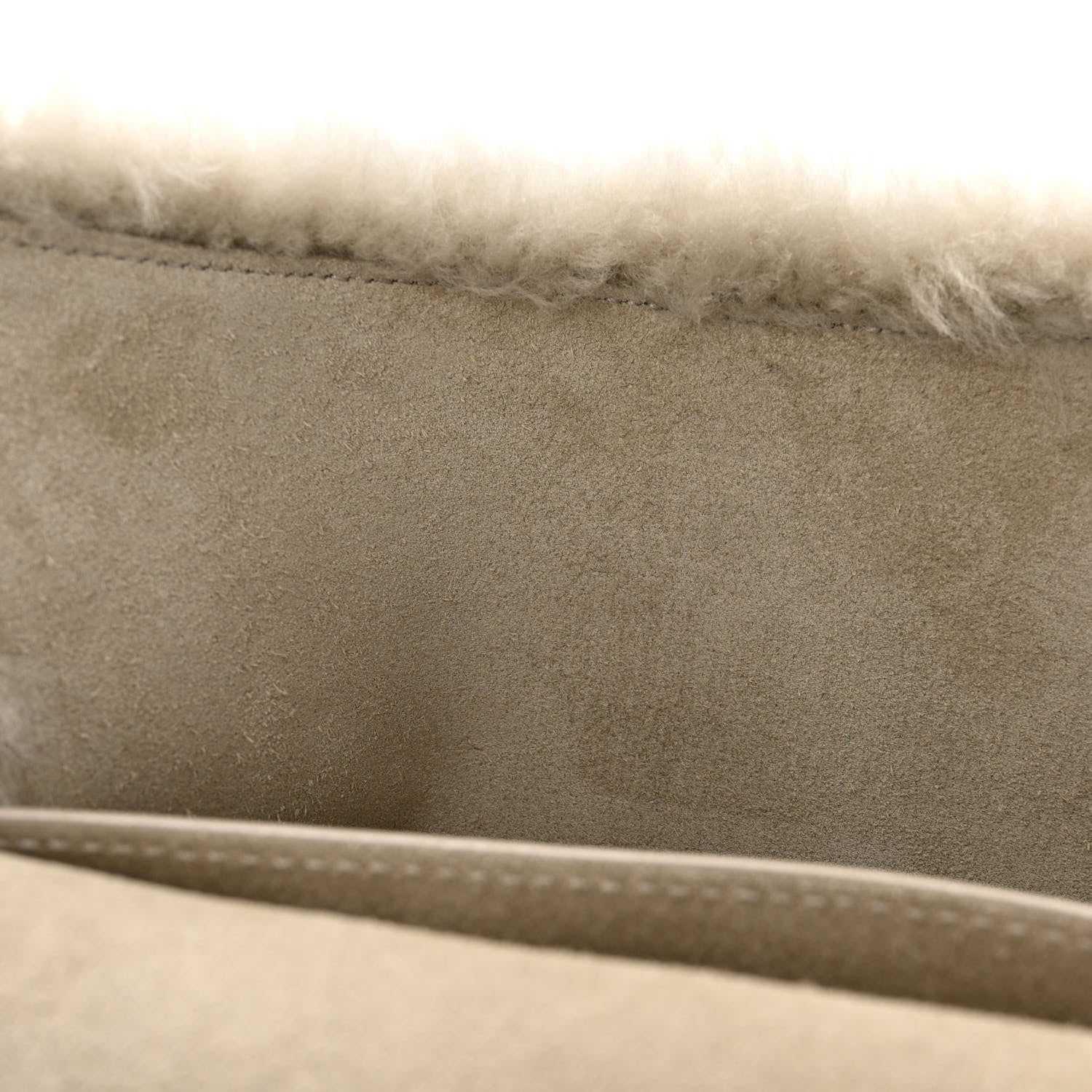 Saint Laurent Shearling Medium Monogram Kate Satchel Grey 11 of 13