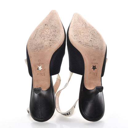 Christian Dior Technical Canvas Ribbon J Adior Slingback 65mm Pumps 42 Black 7 of 15