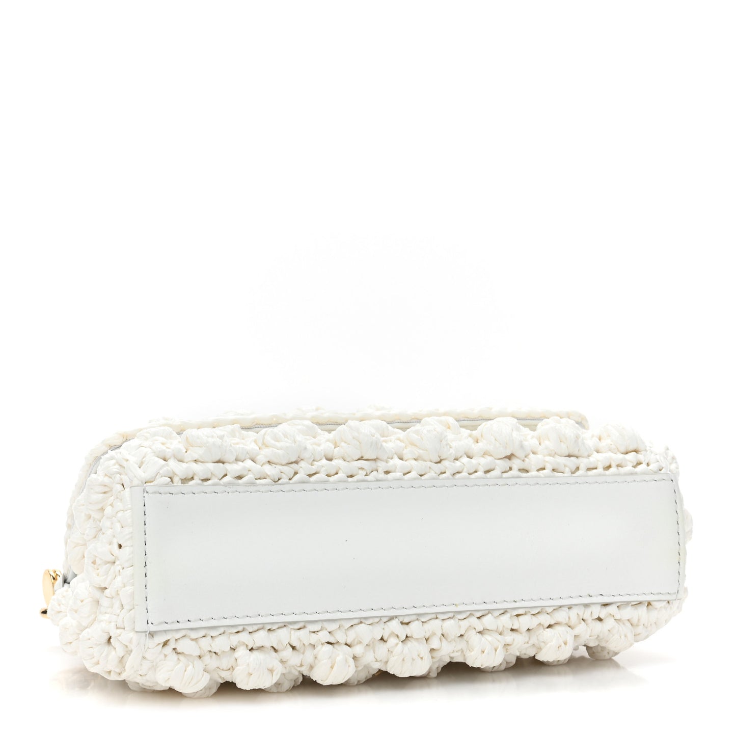 Raffia Crochet Small Miss Sicily Satchel White