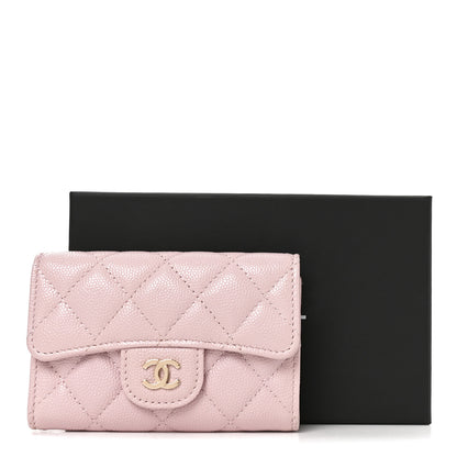 Chanel Caviar Quilted Flap Card Holder Wallet Light Pink 8 of 8
