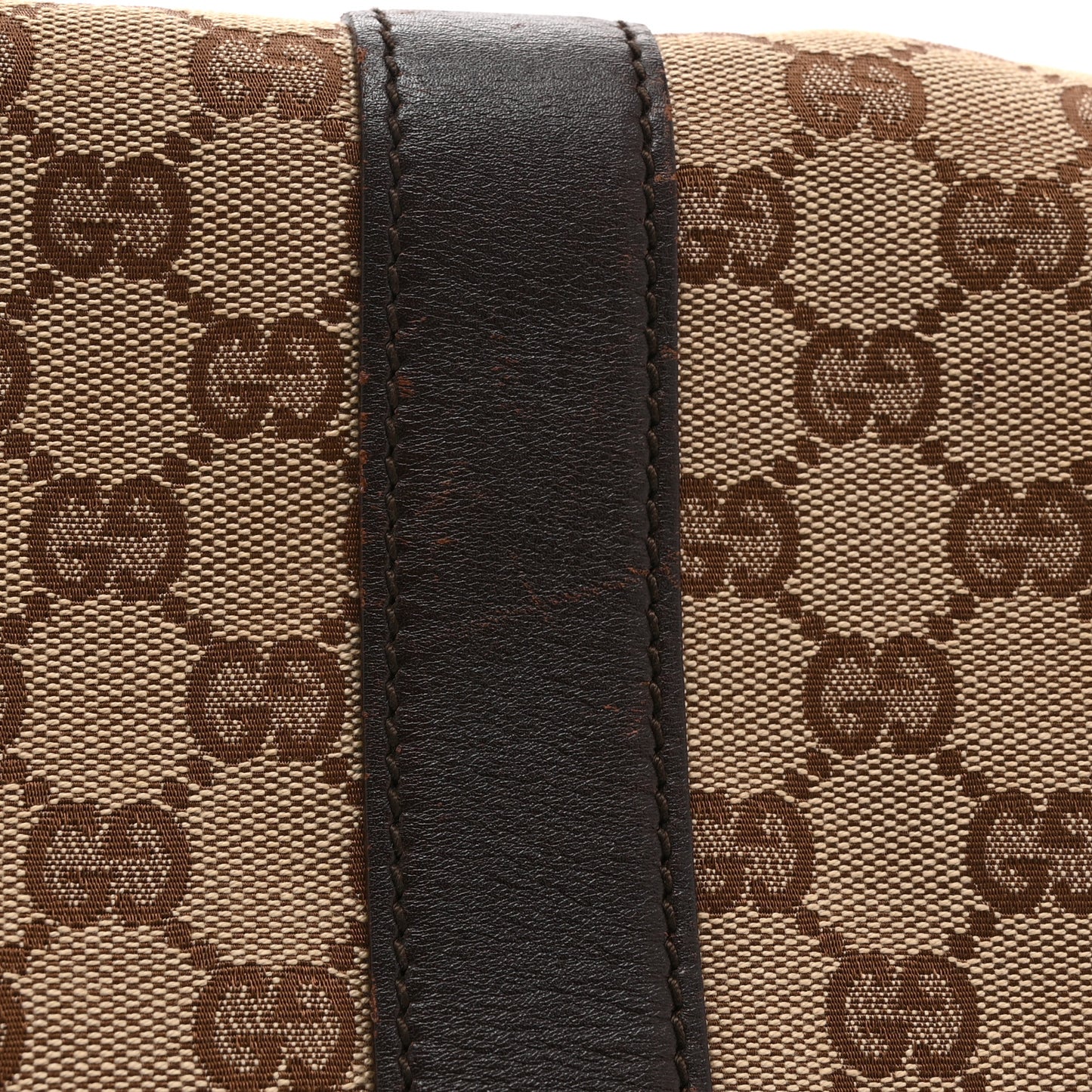 Monogram Medium Double Buckle Flap Messenger Bag Beige Dark Brown