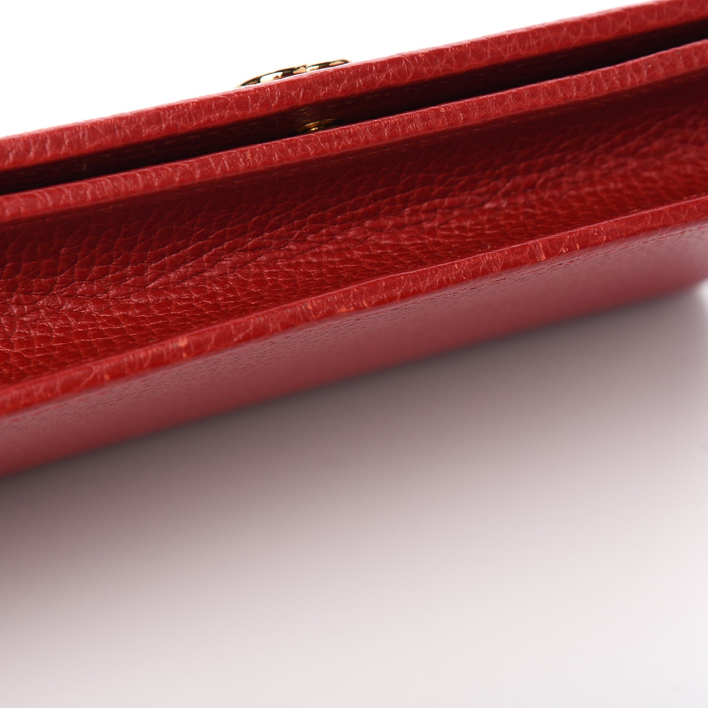 Dollar Calfskin Mini GG Marmont Chain Wallet Hibiscus Red