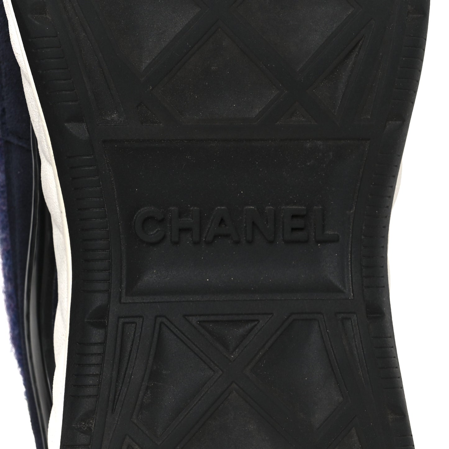 Fabric Suede Calfskin CC Sneakers 41 Blue Black Purple