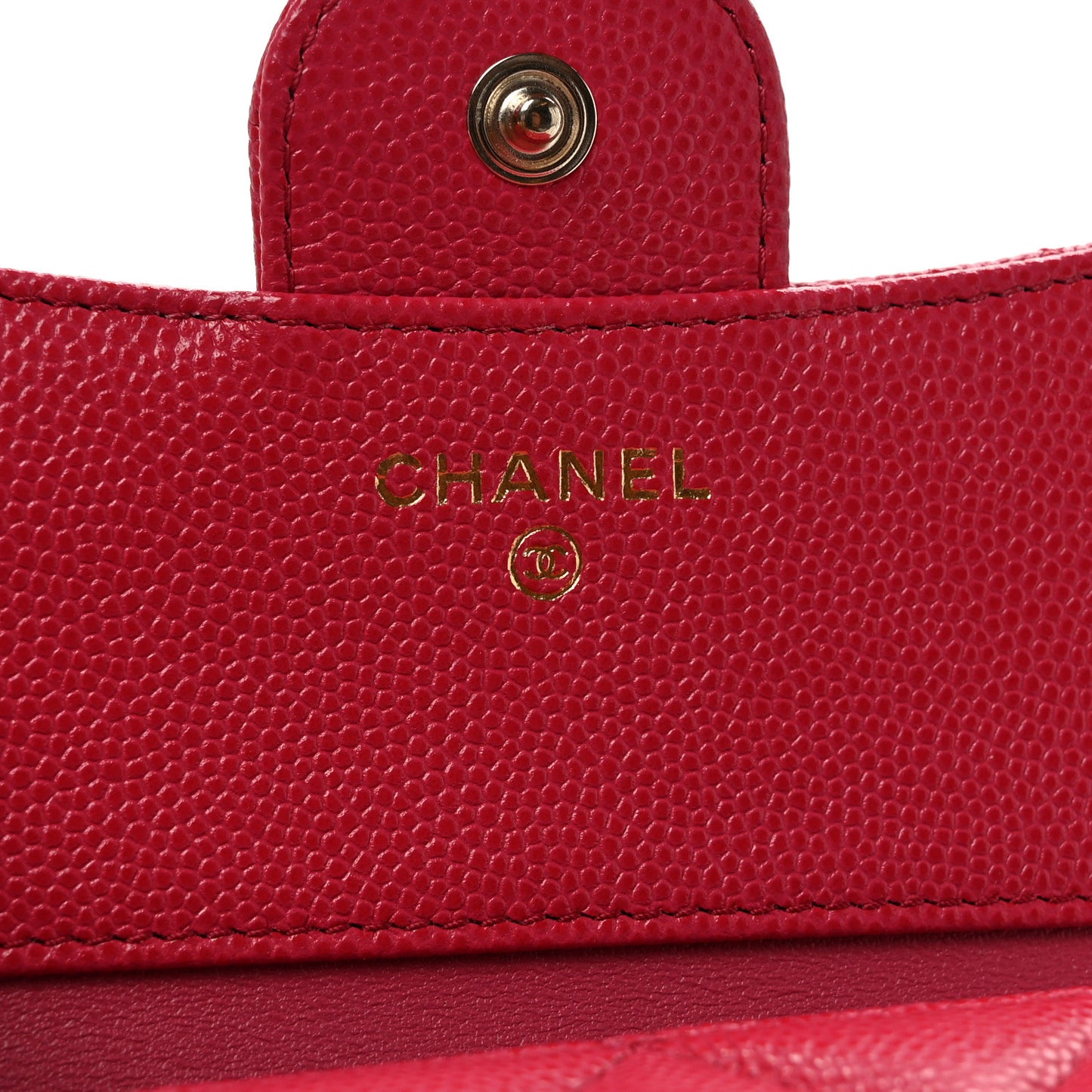 Caviar Quilted Compact Flap Wallet Pink