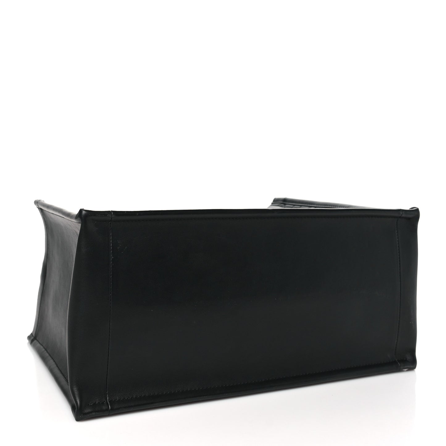 Calfskin Macro Cannage Medium Book Tote Black