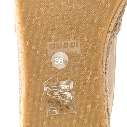 Gucci Washed Cotton Miro Soft Calfskin GG Monogram Espadrilles 36 White Mystic White 6 of 8