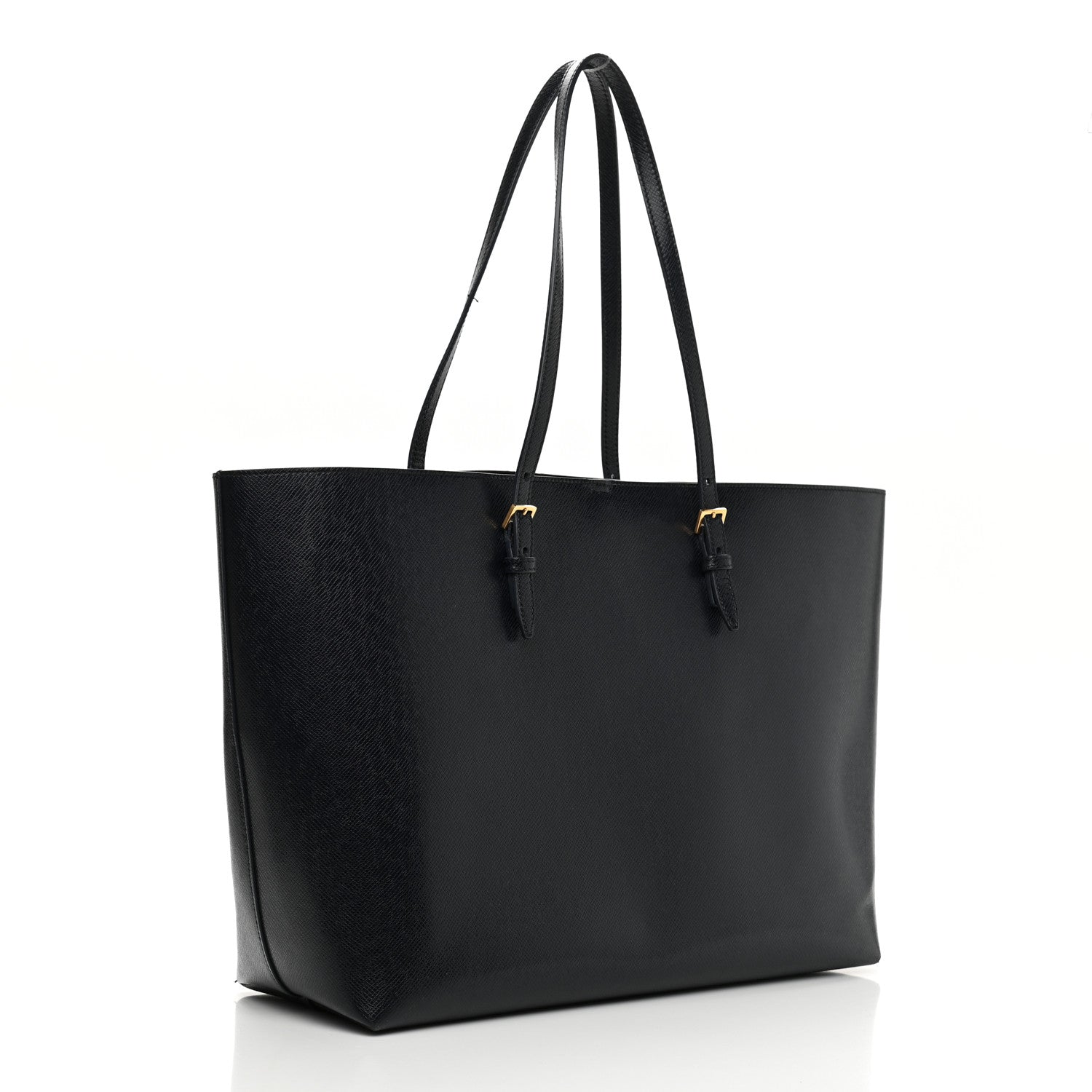 Saint Laurent Calfskin Large Shopping Tote Deep Marine 4 of 13