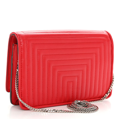 Fendi Shiny Nappa Trapuntata Dotcom Tube Wallet On Chain Rojo 3 of 11