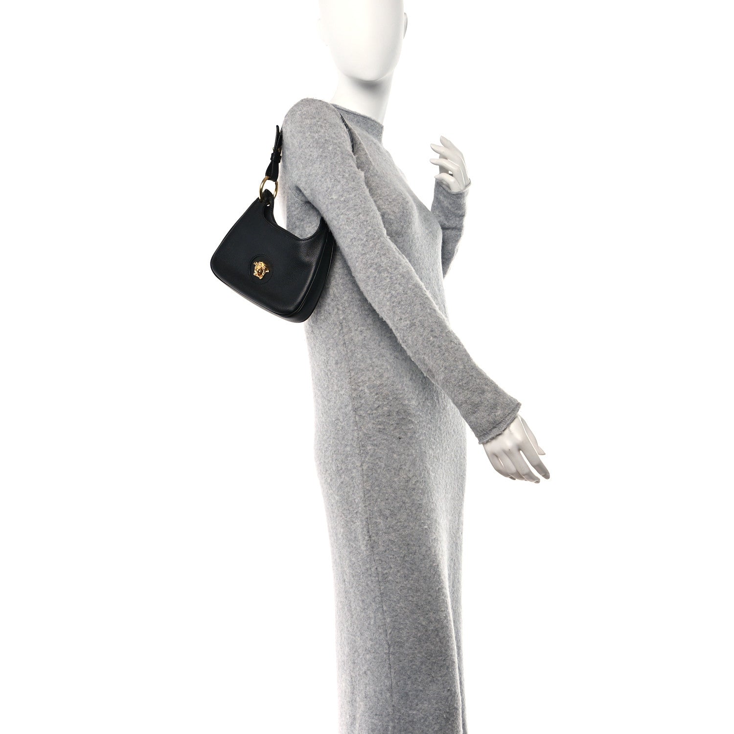 Versace Calfskin La Medusa Small Hobo Crossbody Black 2 of 9