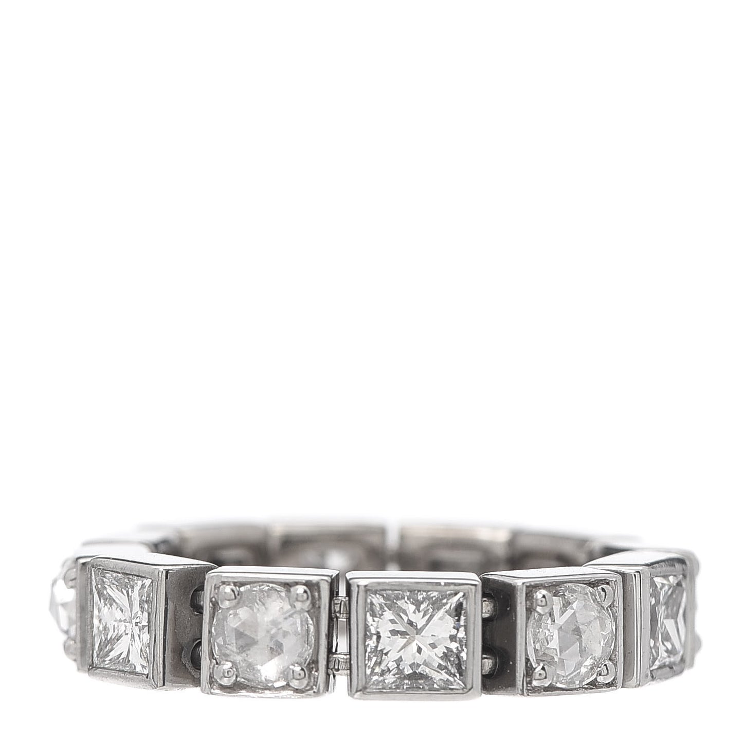 18K White Gold Diamond T Line Band Ring 47 4.25