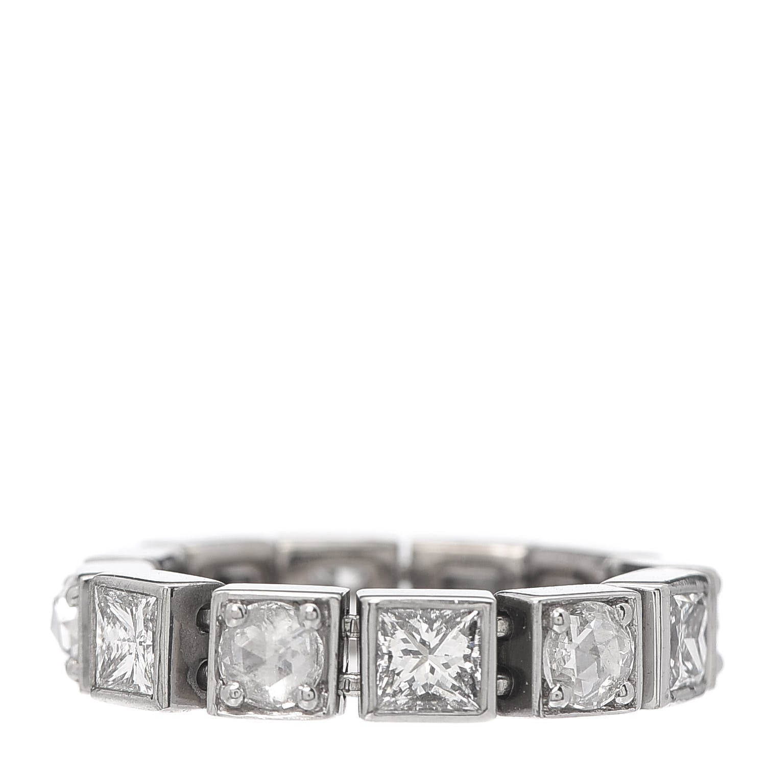 Tiffany 18K White Gold Diamond T Line Band Ring 47 4.25 3 of 4