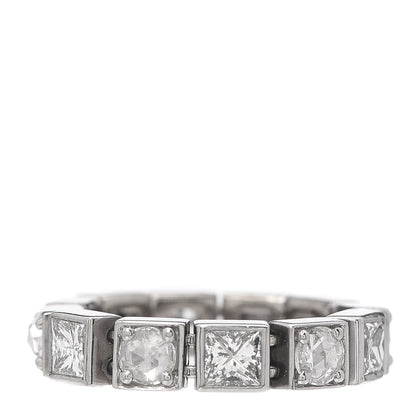 Tiffany 18K White Gold Diamond T Line Band Ring 47 4.25 3 of 4