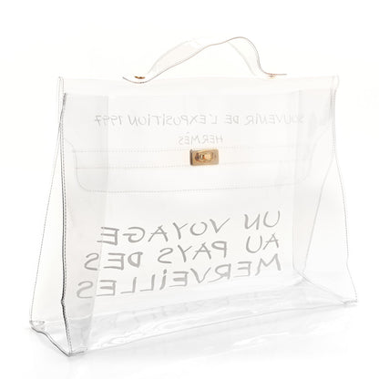 Hermes Vinyl Souvenir De L'Exposition Kelly Transparent 3 of 7