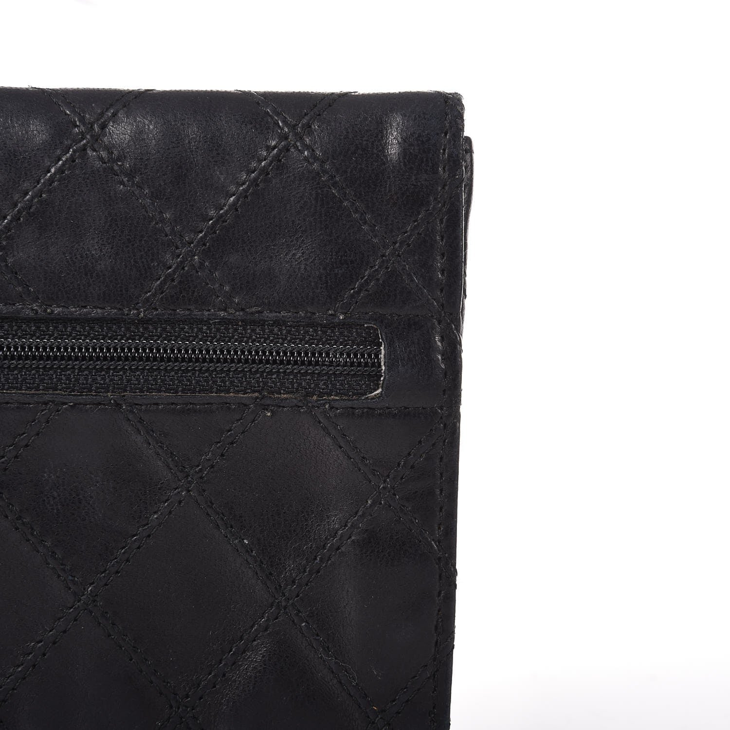 Chanel Lambskin Diamond Stitched Envelope Long Flap Wallet Black 11 of 13