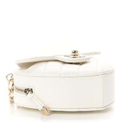 Chanel Lambskin Quilted CC In Love Heart Clutch With Chain White 4 of 11