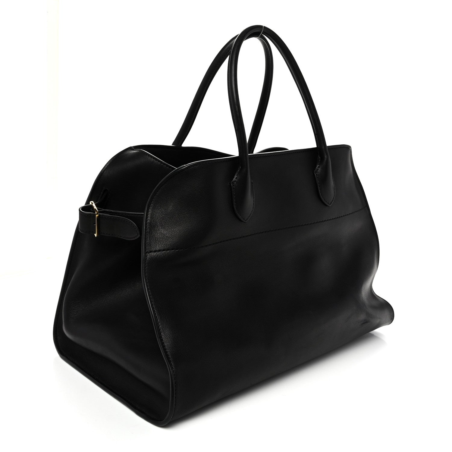 The Row Polished Saddle Calfskin Soft Margaux 15 Black 3 of 9