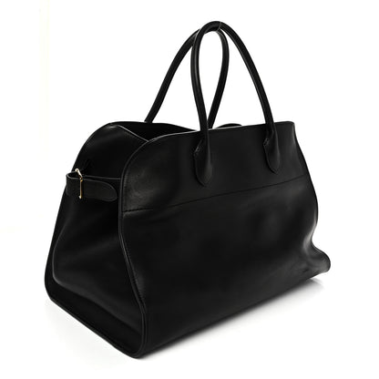 The Row Polished Saddle Calfskin Soft Margaux 15 Black 3 of 9