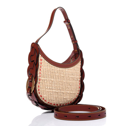 Chloe Calfskin Raffia Embroidered Small Darryl Crossbody Brown 3 of 11