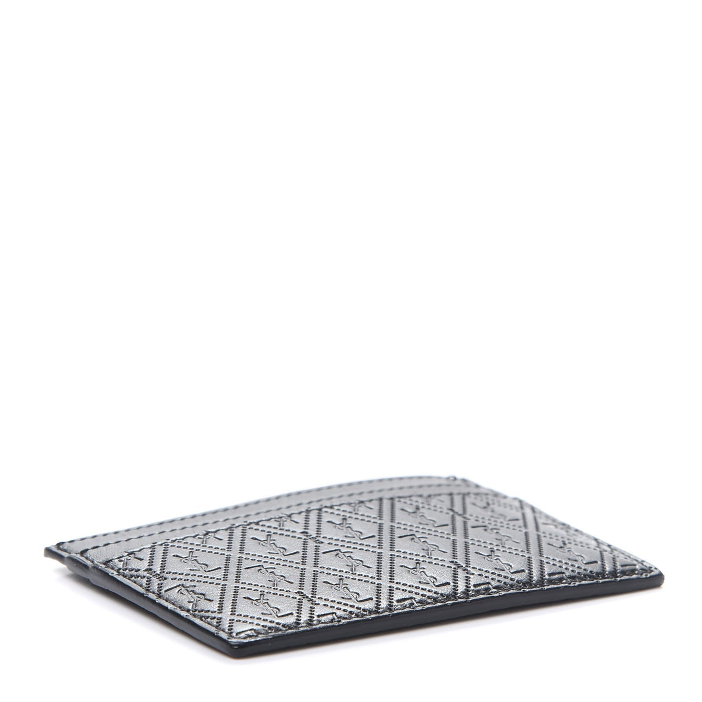 Monogram Embossed Card Case Black