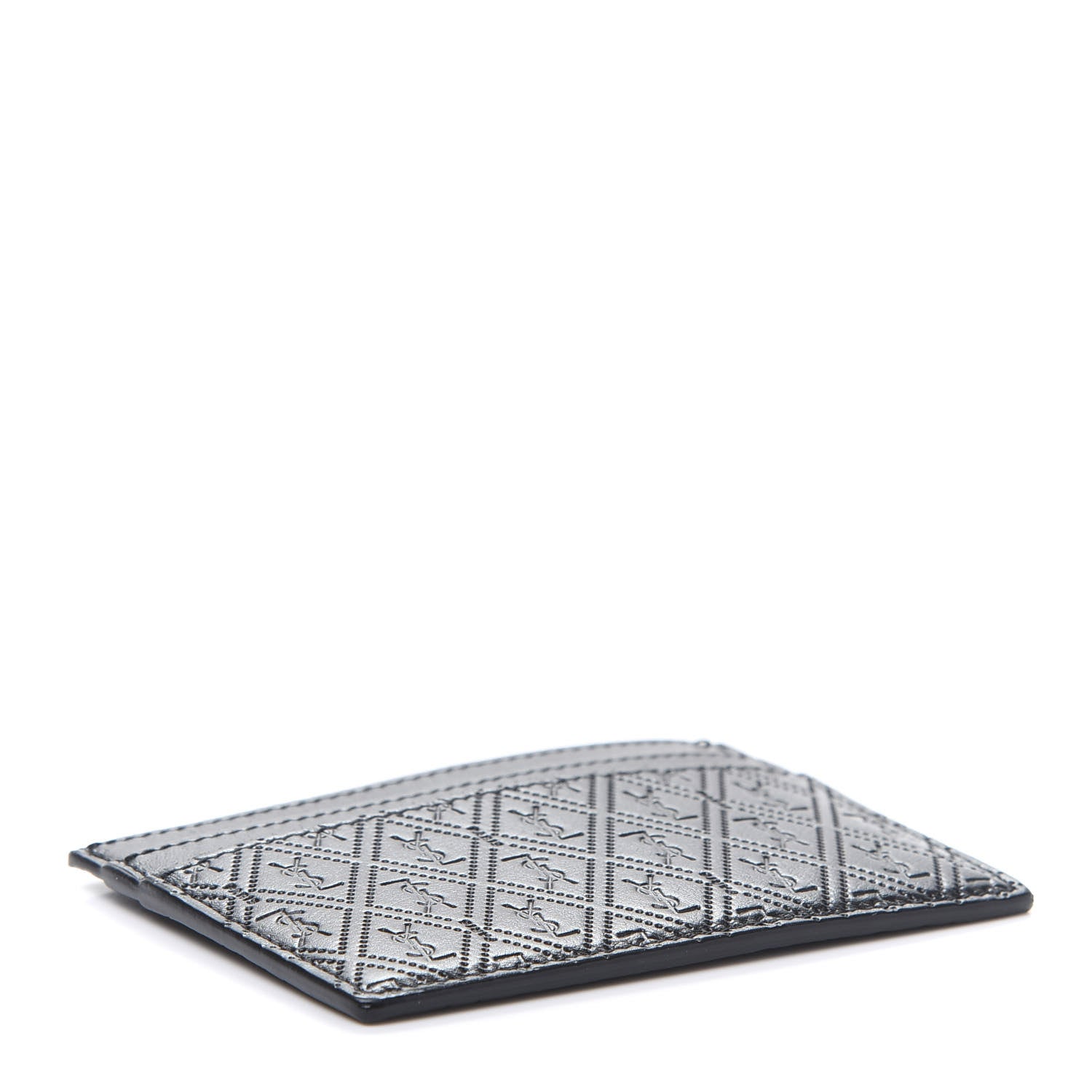 Saint Laurent Monogram Embossed Card Case Black 4 of 9