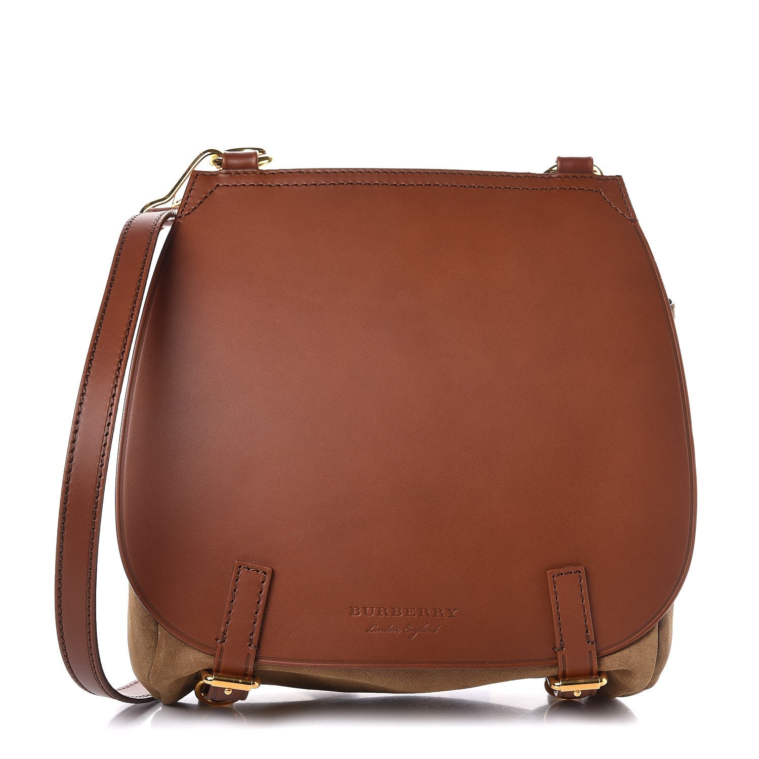 Burberry Calfskin Suede Bridle Saddle Bag Brown 1 of 10