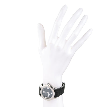 Chopard Stainless Steel Rubber 3 Diamond 36mm Happy Sport Quartz Watch Black 2 of 12