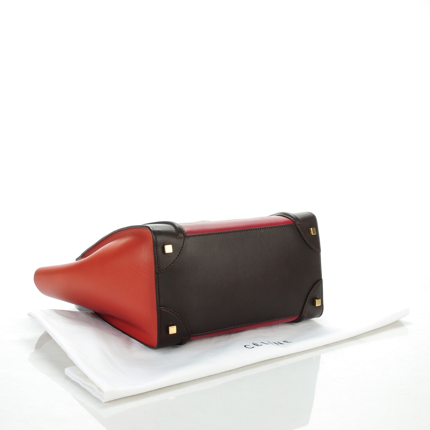 Celine Satin Calfskin Mini Tri-Color Luggage Blood 4 of 9