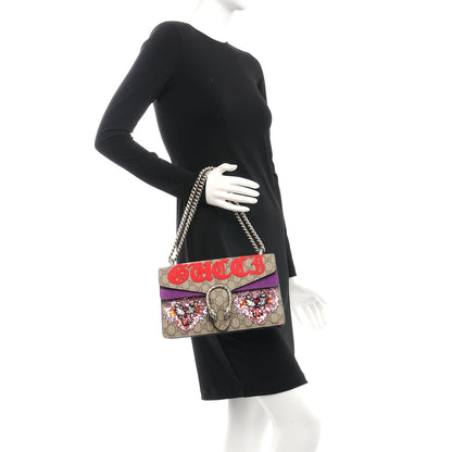 Gucci GG Supreme Monogram Embroidered Small Dionysus Shoulder Bag Purple 3 of 8