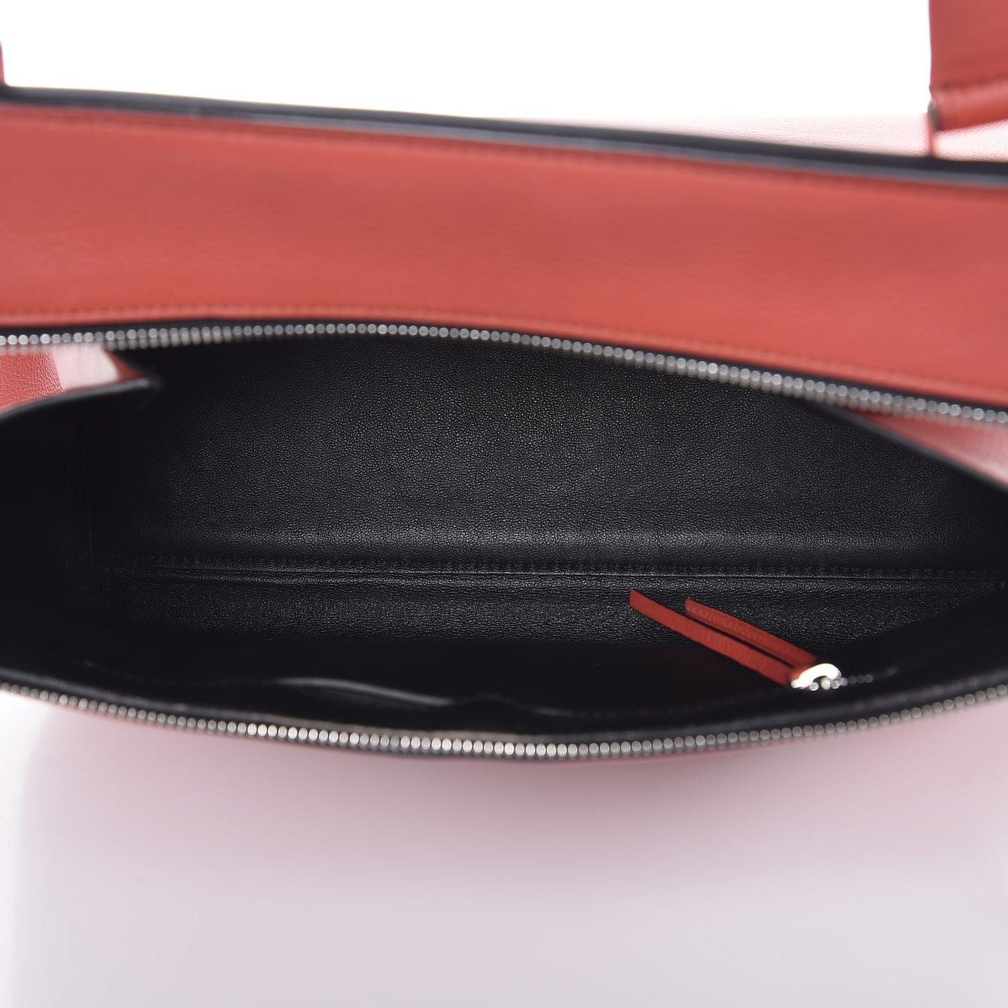 Grained Calfskin Medium Edge Shoulder Bag Vermillion