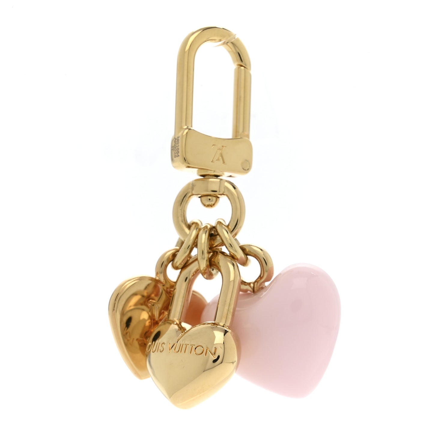 Micro Charms LV Heart Bag Charm Key Holder Gold