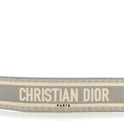 Christian Dior Canvas Embroidered Shoulder Strap Grey 3 of 5